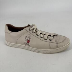Coach Disney shoes womens 9 cream leather porter mickey mouse snakers low top